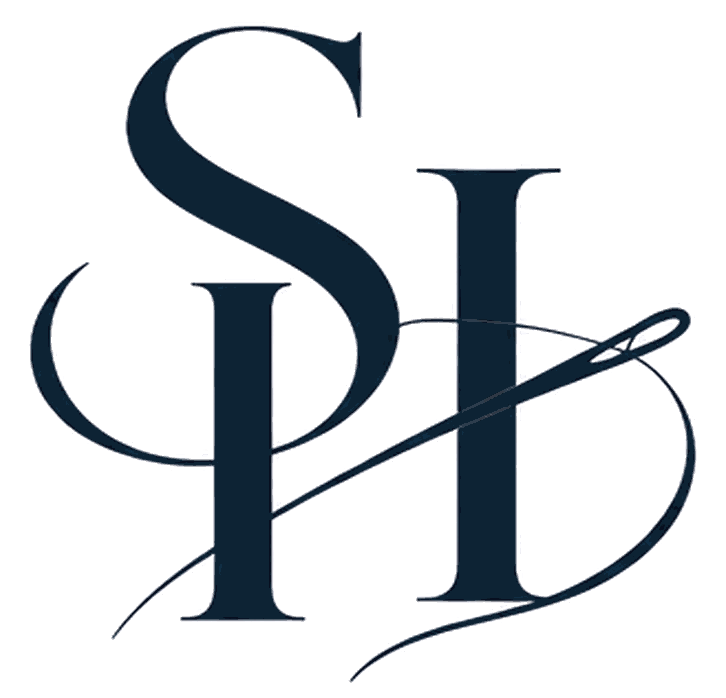 Sussex House SH monogram with needle and thread